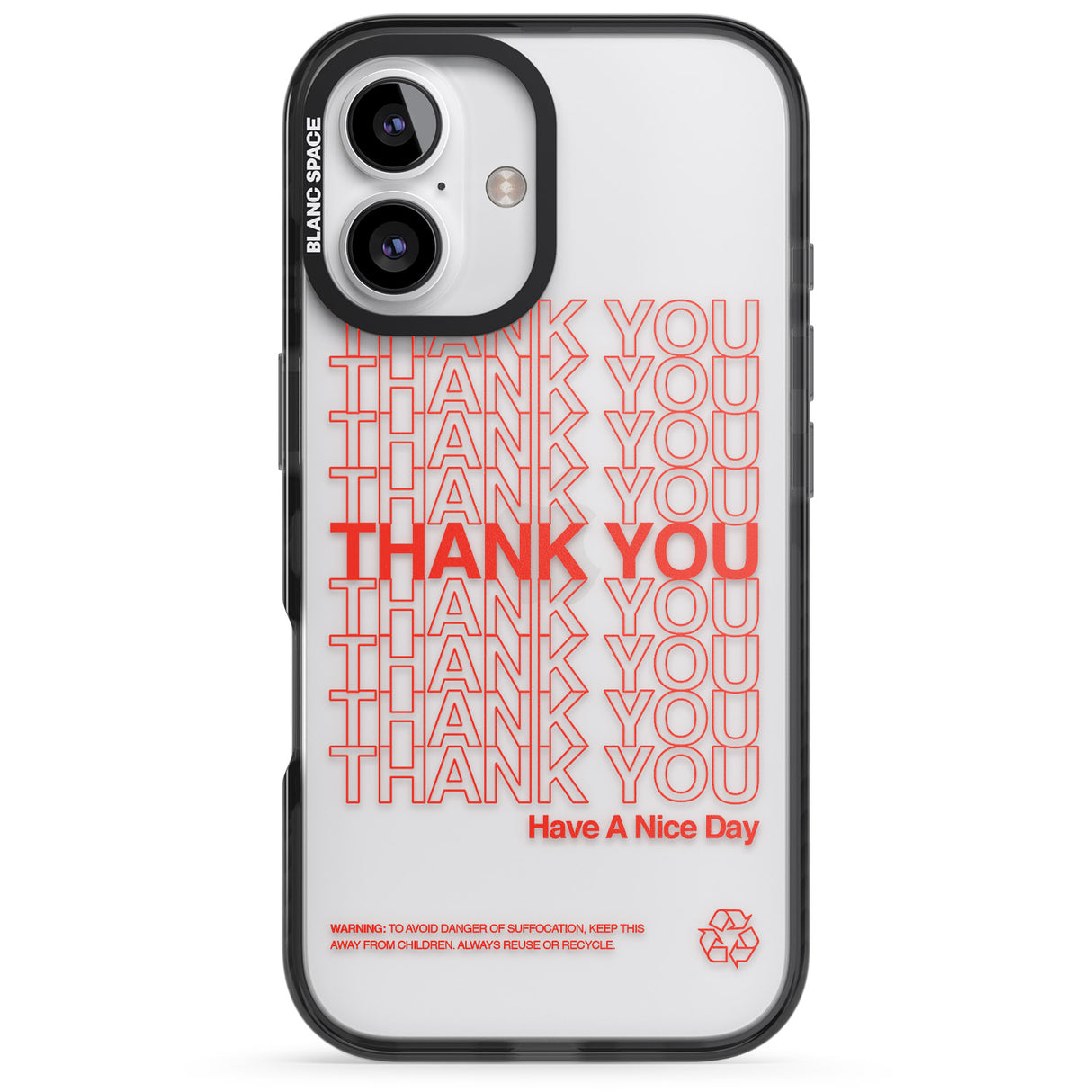 iPhone 16 Pro Max Thank You : Have a Nice Day Black Impact Phone Case