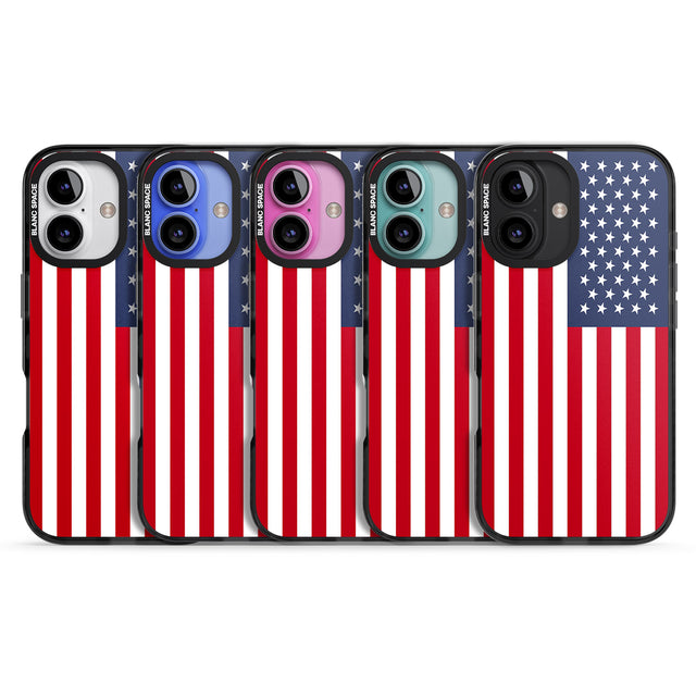 iPhone 16 Pro Max American Flag Black Impact Phone Case