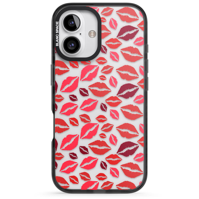 iPhone 16 Pro Max Lips Pattern Black Impact Phone Case