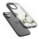 iPhone 16 Pro Max White Vintage Painted Flowers Clear Impact Phone Case + Magsafe