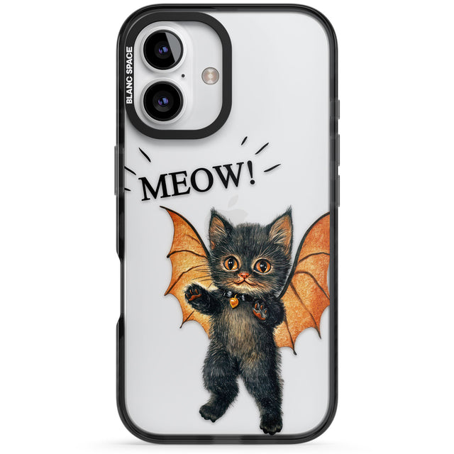 MEOW! Black Impact Phone Case for iPhone 16, iPhone 16 Plus