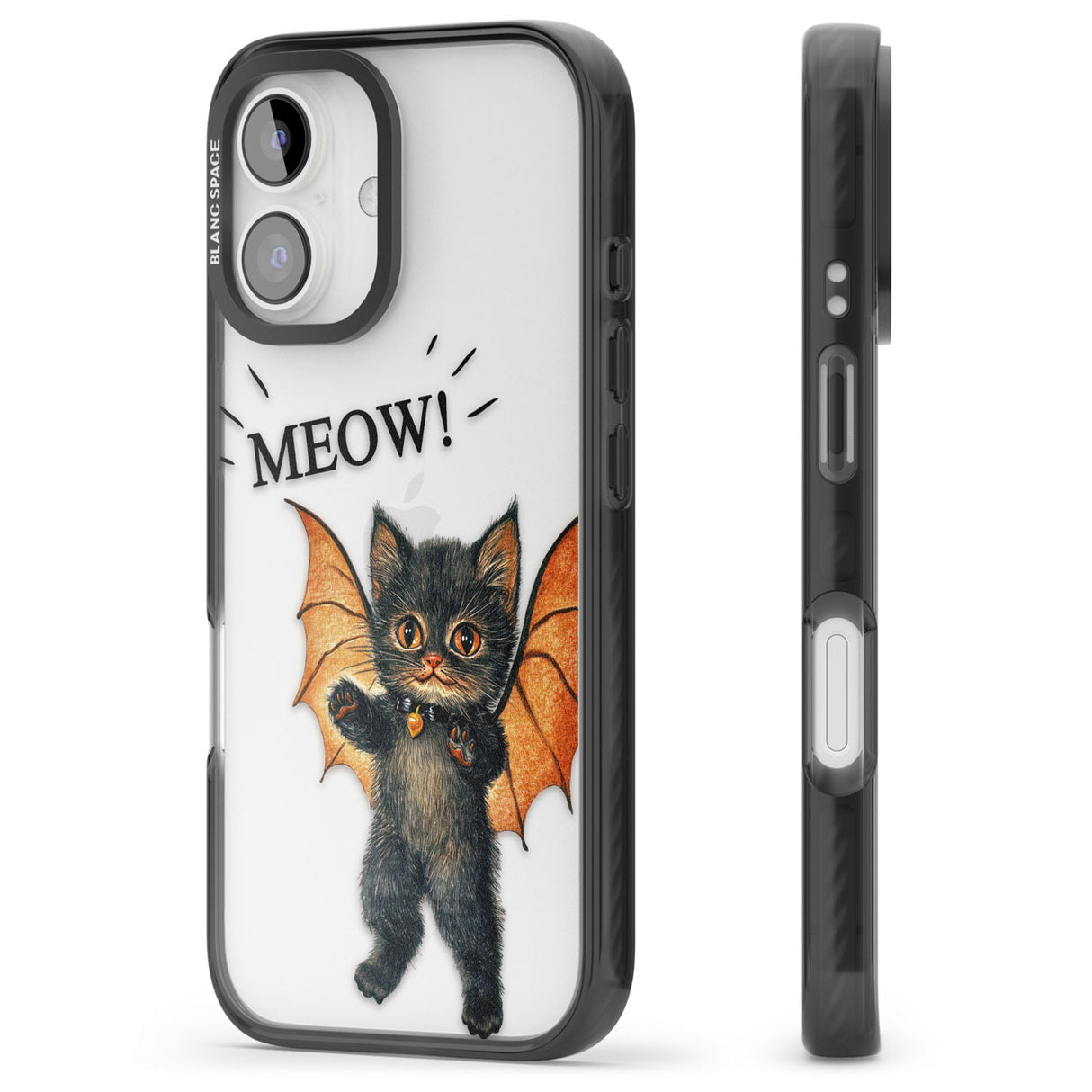 MEOW! Black Impact Phone Case for iPhone 16, iPhone 16 Plus