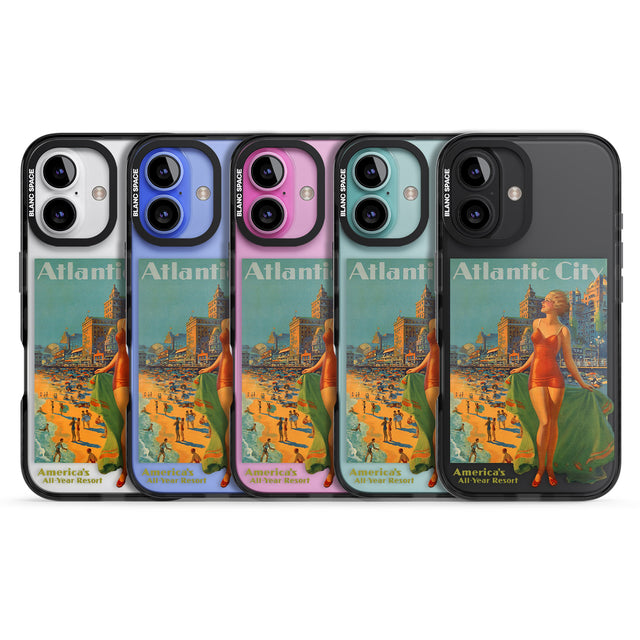 iPhone 16 Pro Max Atlantic City Vacation Poster Black Impact Phone Case