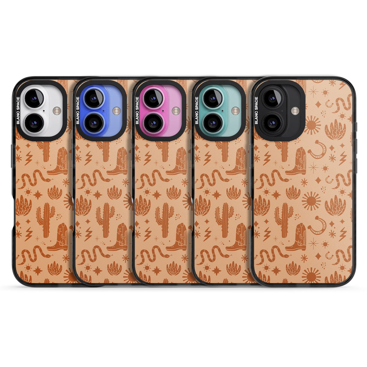 iPhone 16 Pro Max Wild West Pattern Black Impact Phone Case