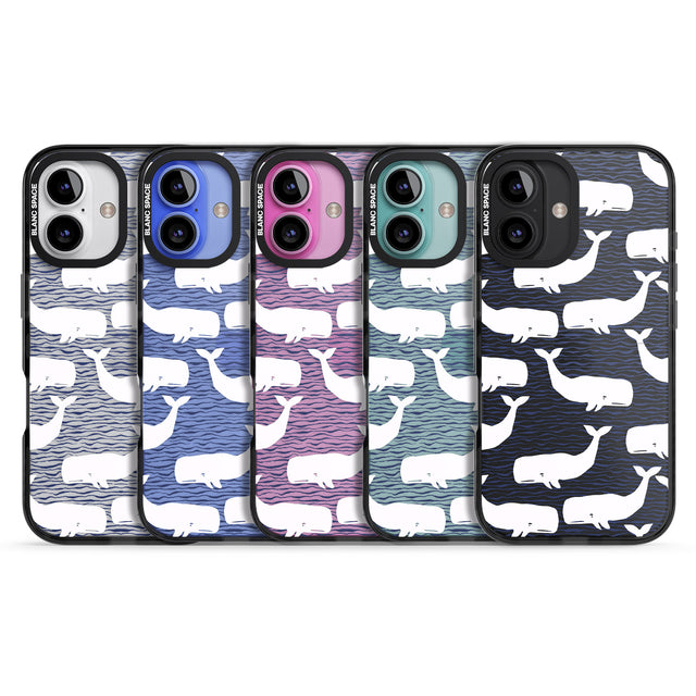 iPhone 16 Pro Max Cute Whales (Transparent) Black Impact Phone Case