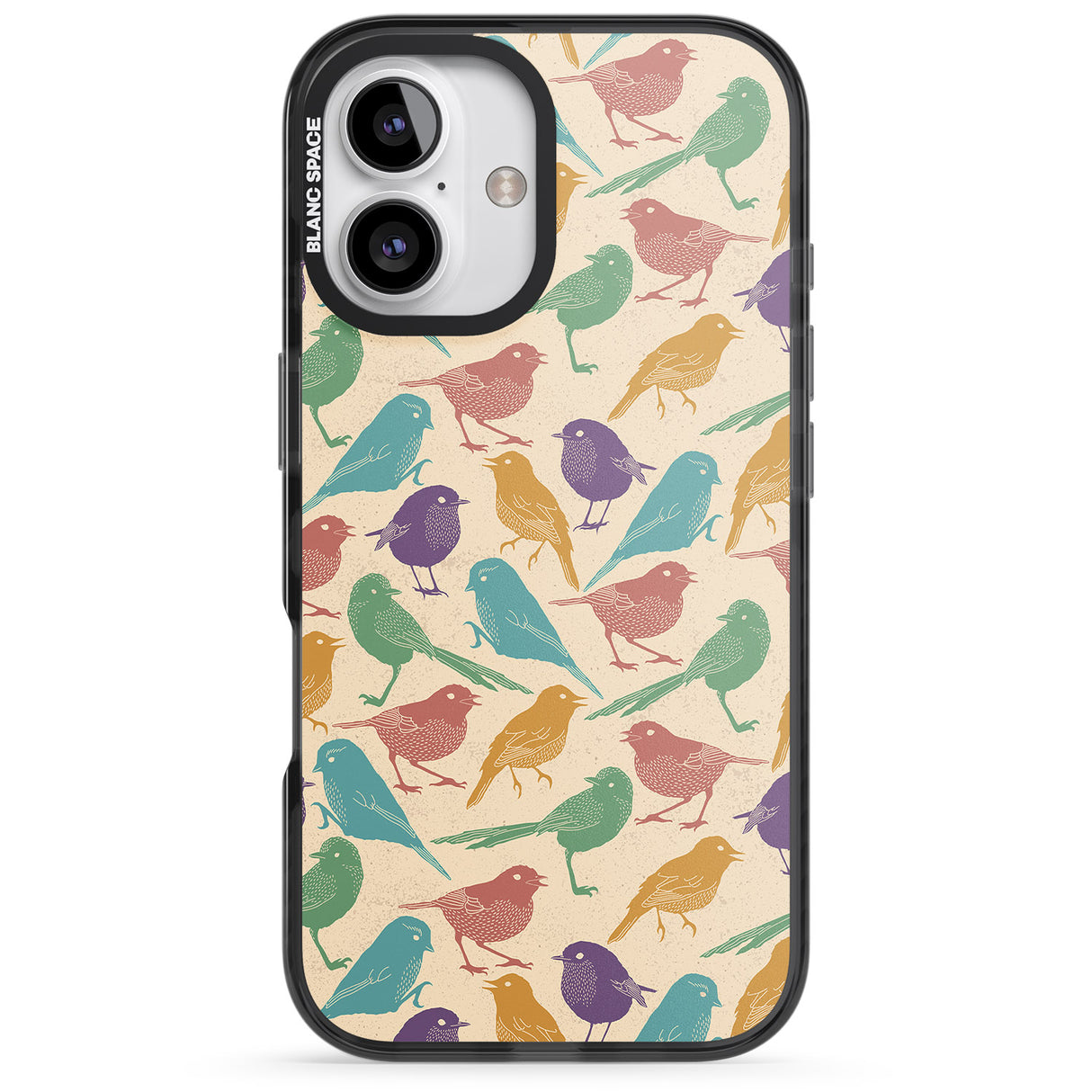 iPhone 16 Pro Max Colourful Feathered Friends Bird Black Impact Phone Case