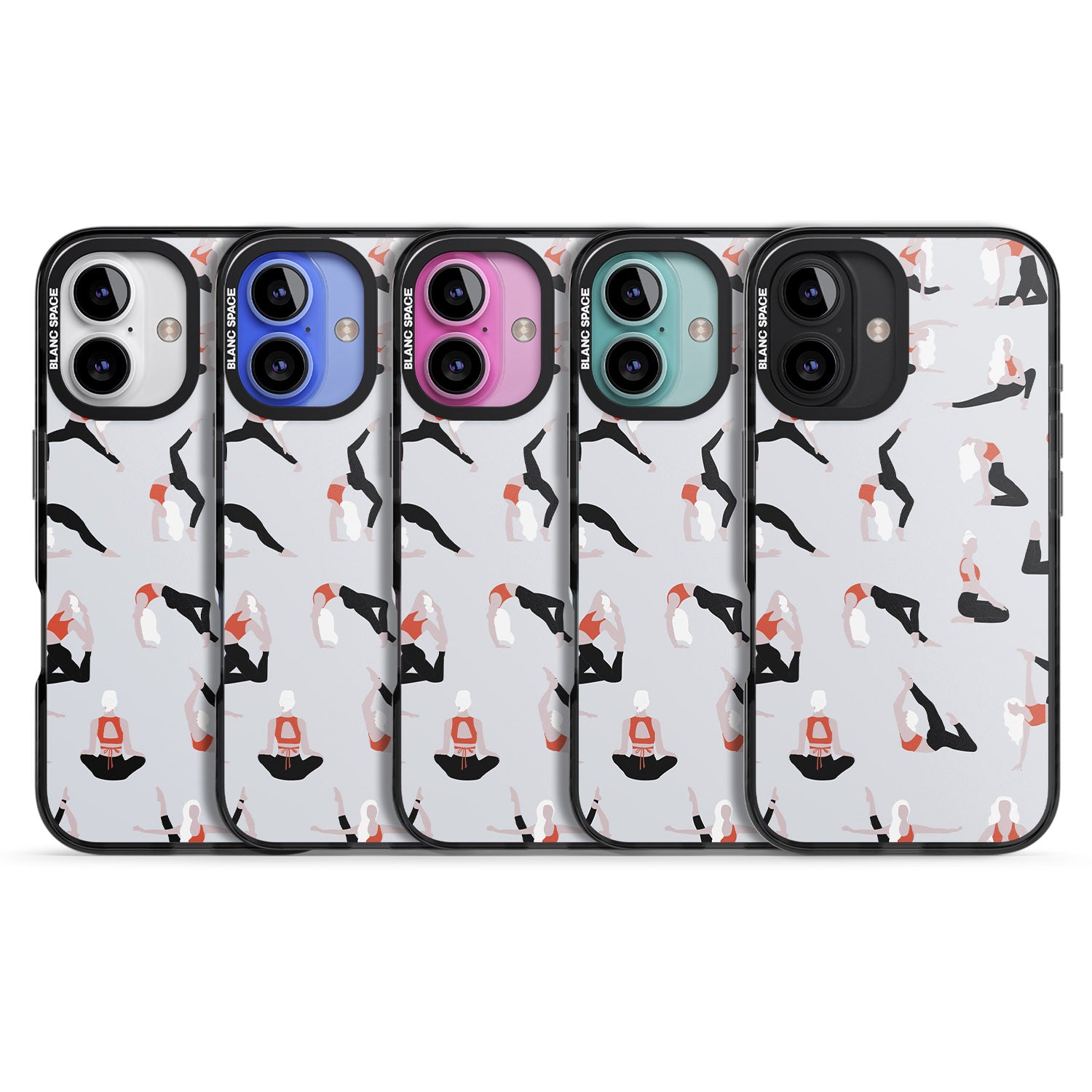 iPhone 16 Pro Max Yoga Poses Black Impact Phone Case