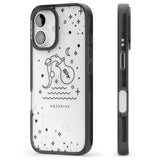 iPhone 16 Pro Max Aquarius Emblem - Transparent Design Black Impact Phone Case