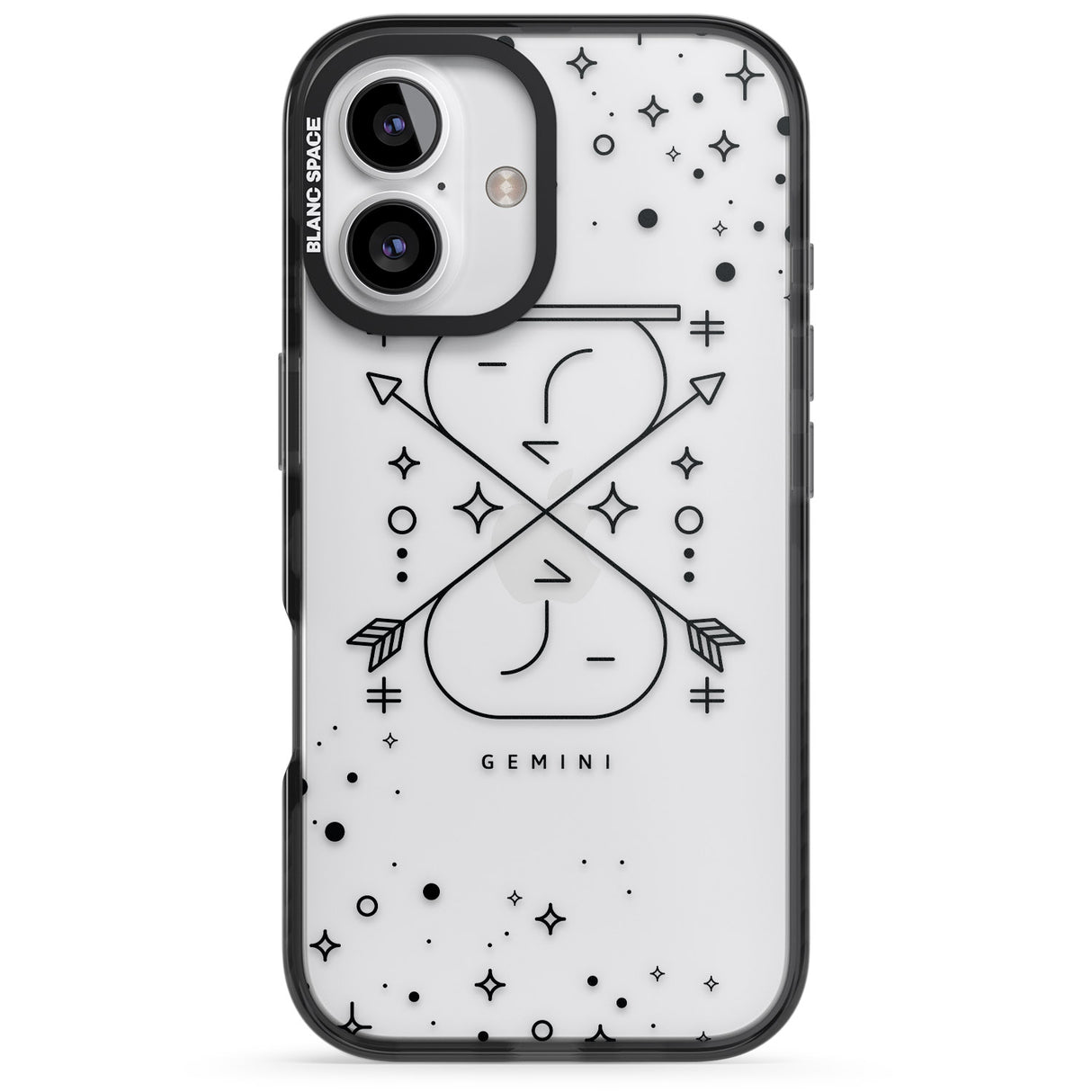 iPhone 16 Pro Max Gemini Emblem - Transparent Design Black Impact Phone Case