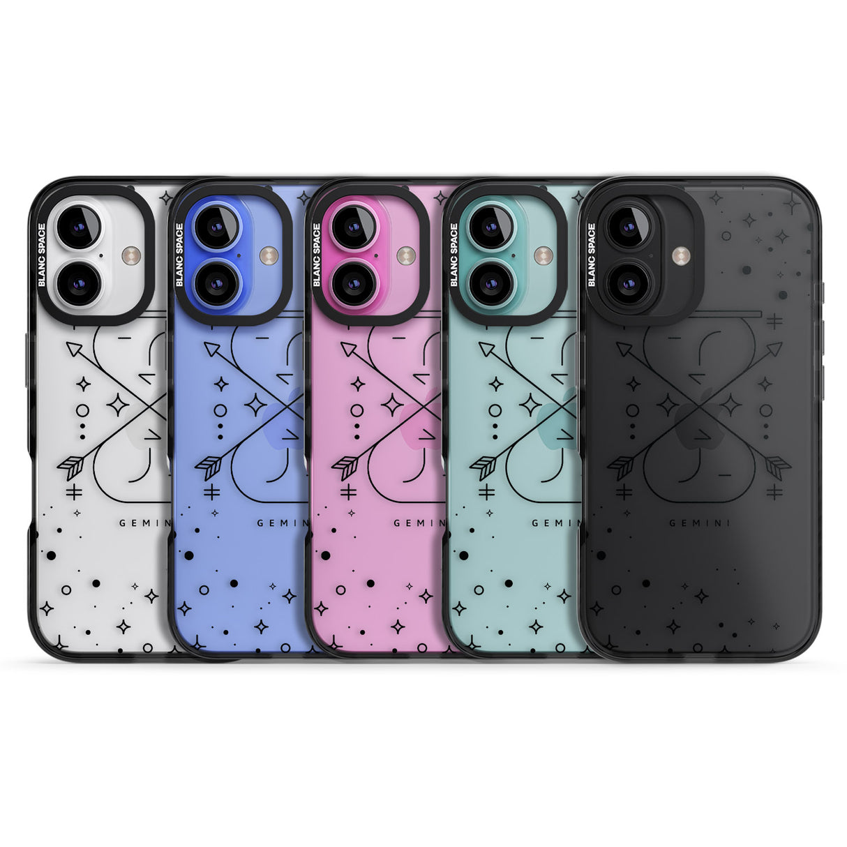 iPhone 16 Pro Max Gemini Emblem - Transparent Design Black Impact Phone Case