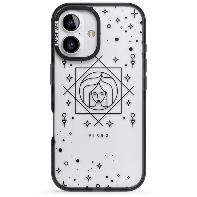 iPhone 16 Pro Max Virgo Emblem - Transparent Design Black Impact Phone Case