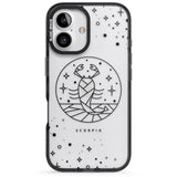 iPhone 16 Pro Max Scorpio Emblem - Transparent Design Black Impact Phone Case