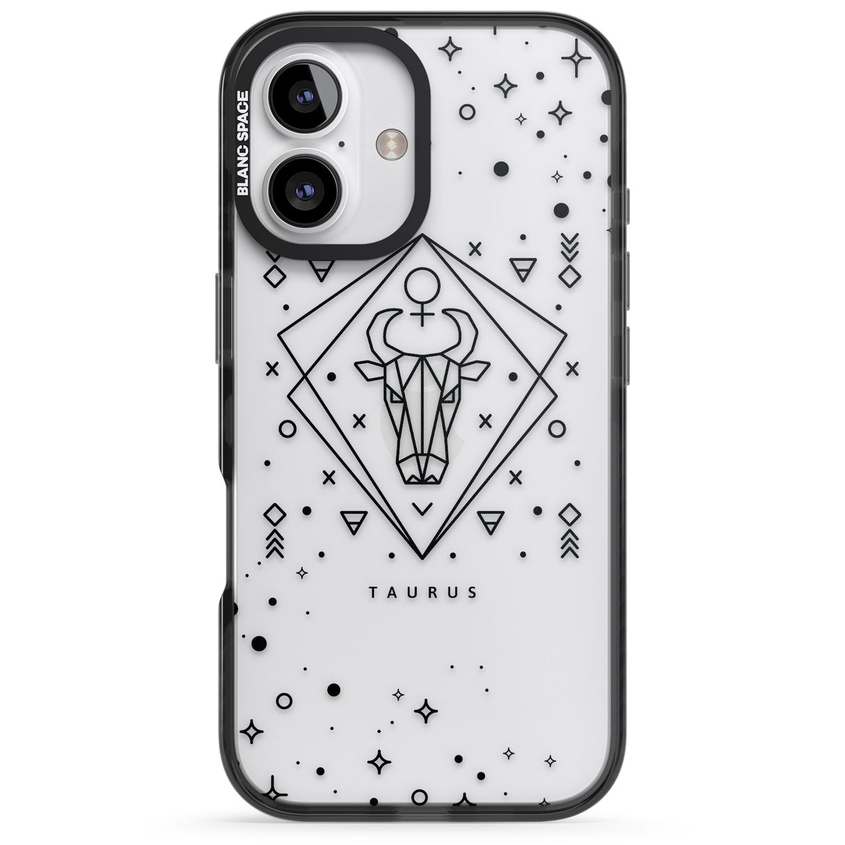 iPhone 16 Pro Max Taurus Emblem - Transparent Design Black Impact Phone Case