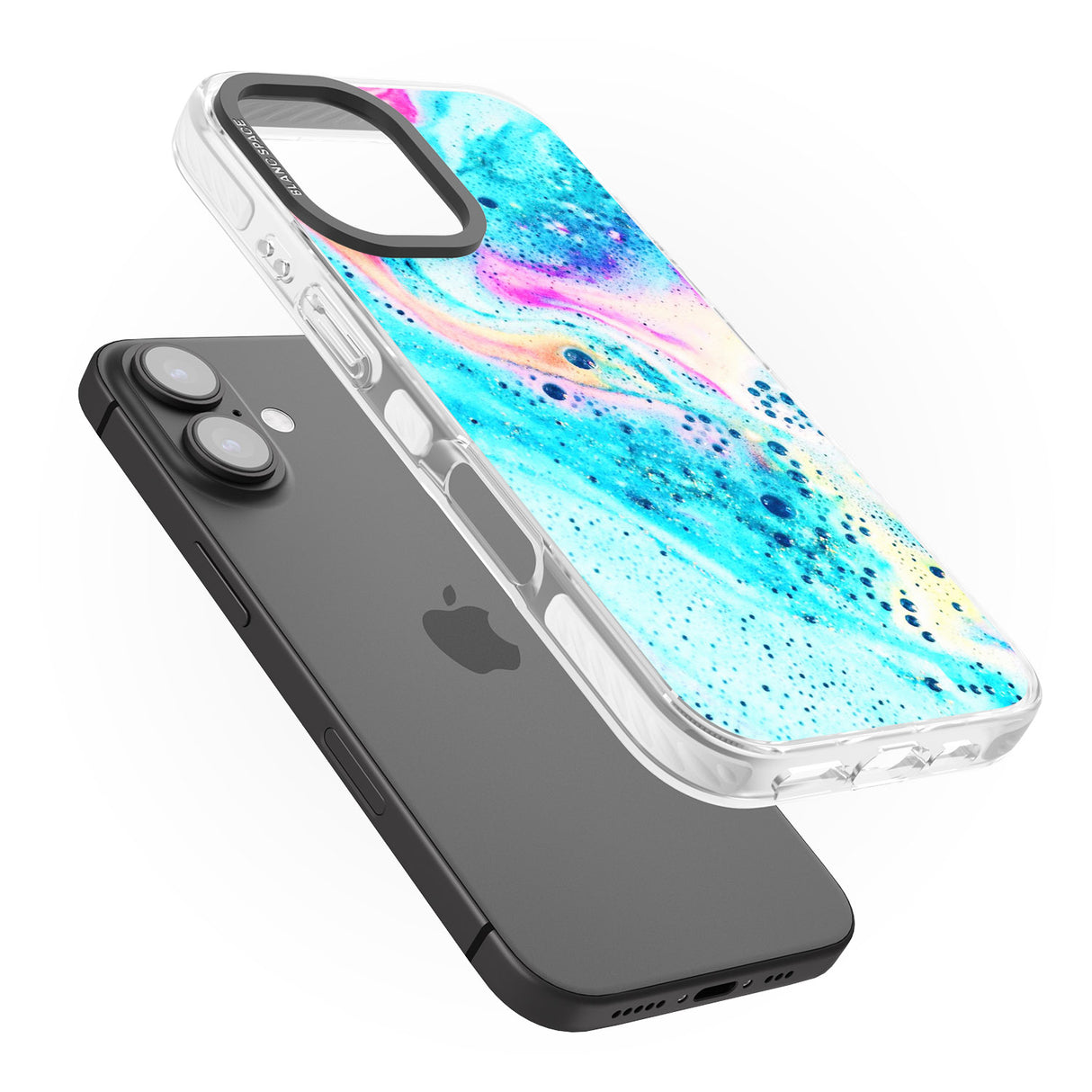 iPhone 16 Pro Max Ocean White Bath Bomb Black Impact Phone Case