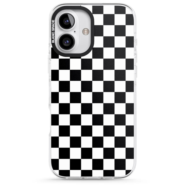 iPhone 16 Pro Max Black Checkered Black Impact Phone Case