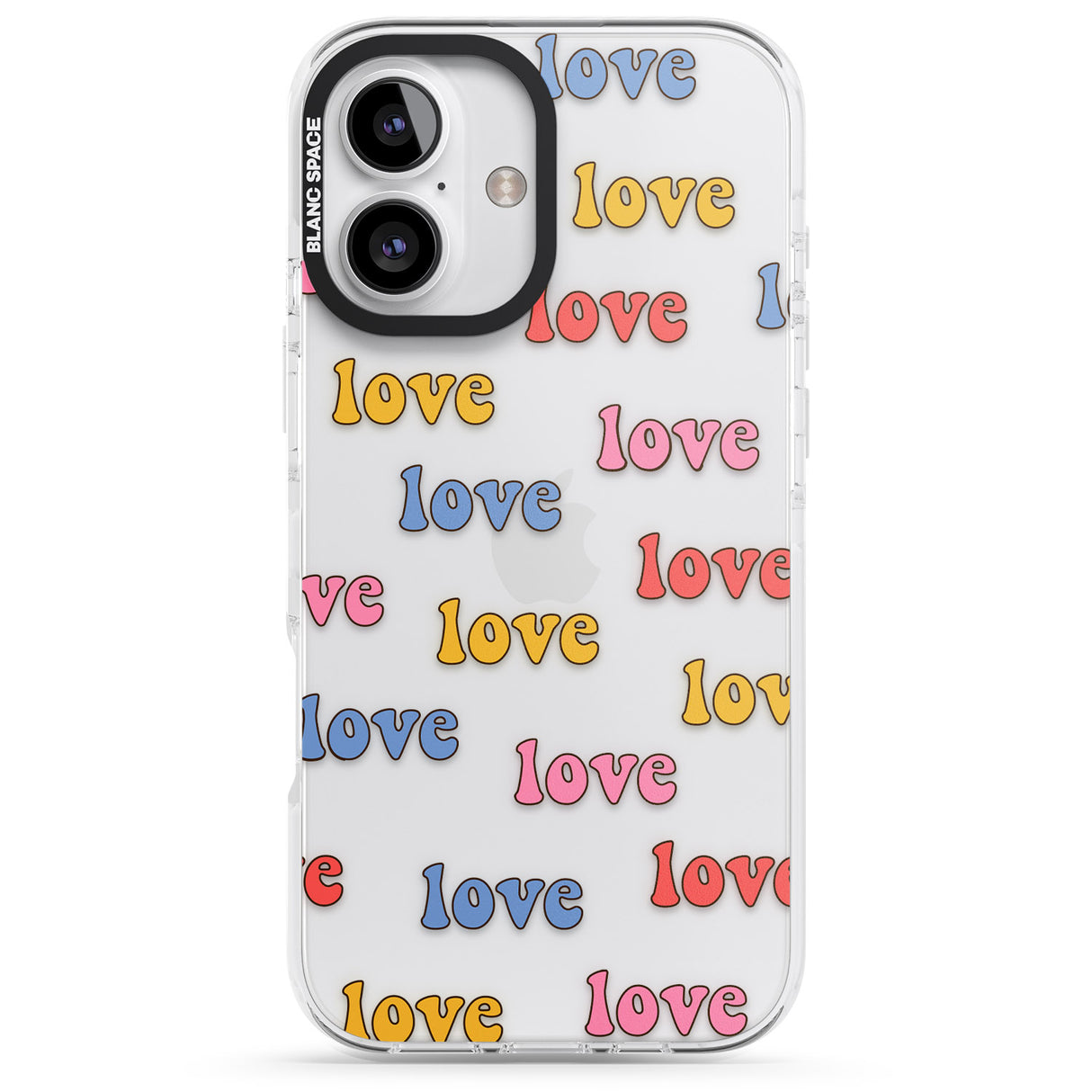 iPhone 16 Love Pattern Clear Impact Phone Case