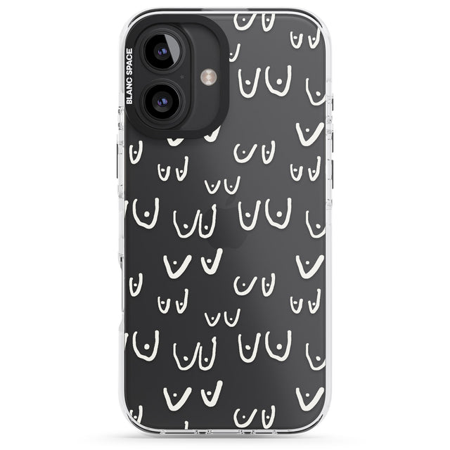 iPhone 16 Pro Max Free the boob (White) Black Impact Phone Case