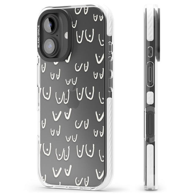 iPhone 16 Pro Max Free the boob (White) Black Impact Phone Case