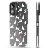 iPhone 16 Pro Max White Bunnies and Carrots Black Impact Phone Case