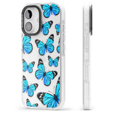 iPhone 16 Pro Max Blue Butterflies Black Impact Phone Case