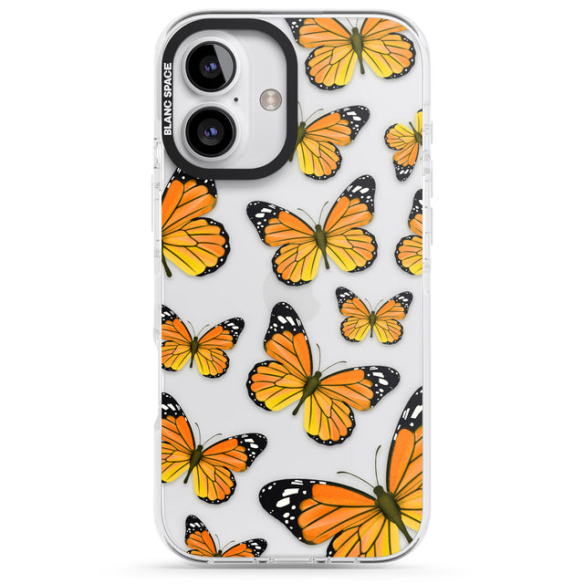 iPhone 16 Pro Max Sun-Yellow Butterflies Black Impact Phone Case