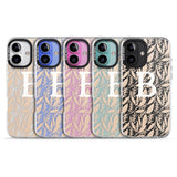 iPhone 16 Pro Max Personalised Subtle Monogram Abstract Floral Black Impact Phone Case