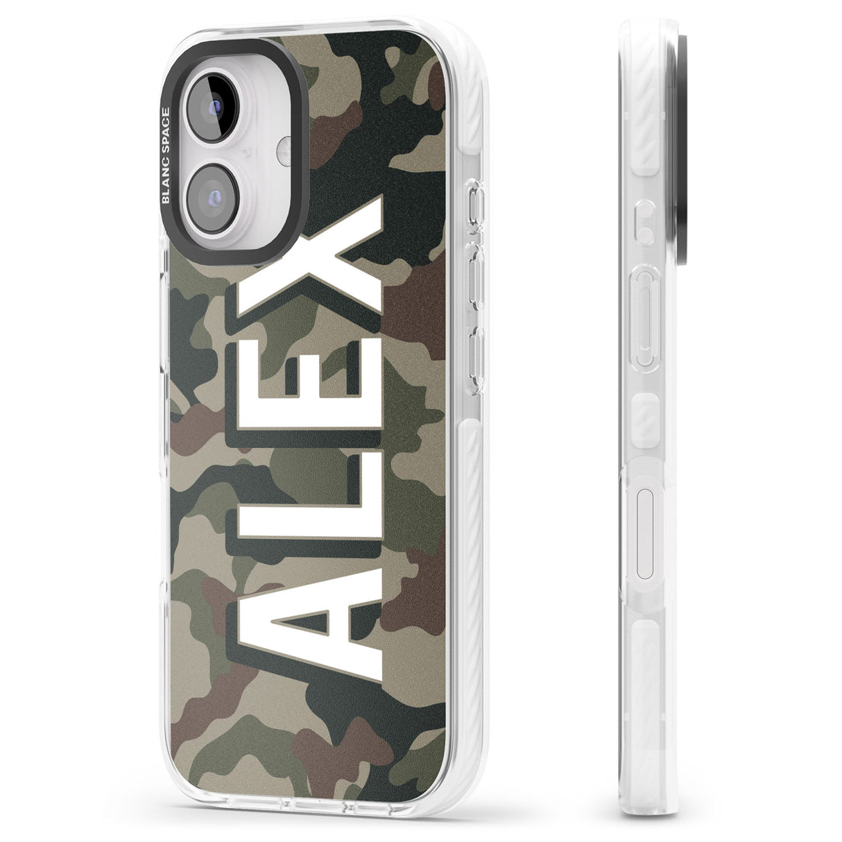 iPhone 16 Pro Max Personalised Classic Green Camo Black Impact Phone Case