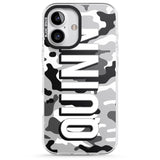 iPhone 16 Pro Max Personalised Greyscale Camo Black Impact Phone Case