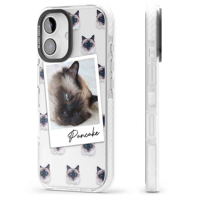 iPhone 16 Pro Max Personalised Burmese Cat Photo Black Impact Phone Case