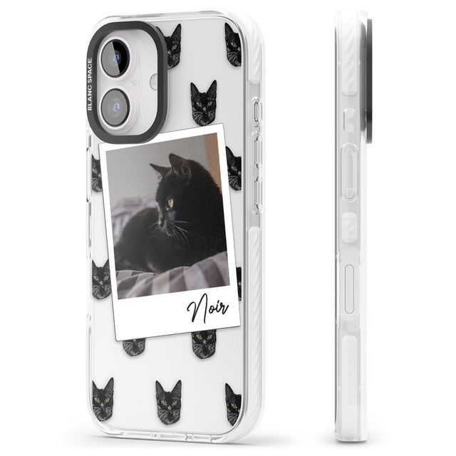 iPhone 16 Pro Max Personalised Bombay Cat Photo Black Impact Phone Case