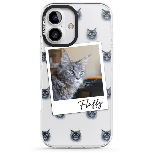 iPhone 16 Pro Max Personalised Maine Coon Photo Black Impact Phone Case