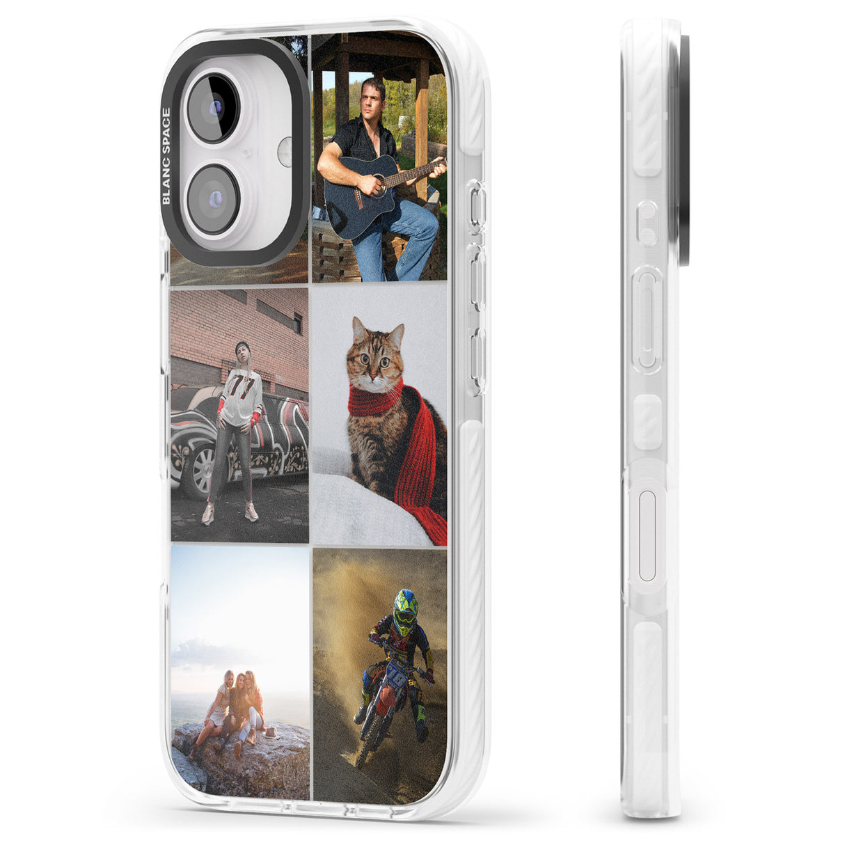 iPhone 16 Pro Max Personalised 6 Photo Grid Black Impact Phone Case