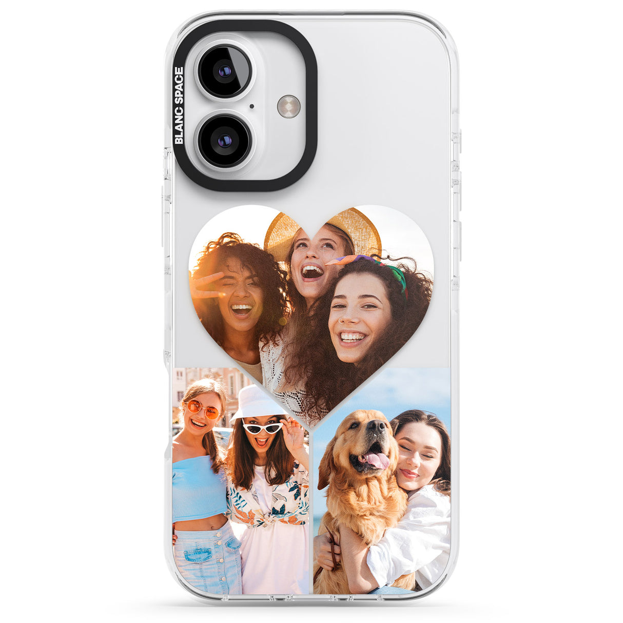 iPhone 16 Pro Max Personalised Heart Photo Black Impact Phone Case