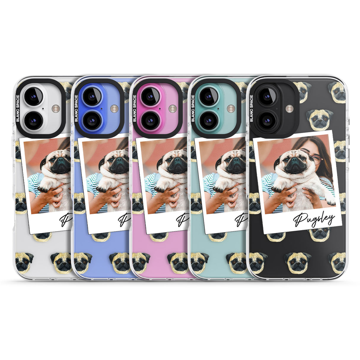 iPhone 16 Pro Max Personalised Pug - Dog Photo Black Impact Phone Case