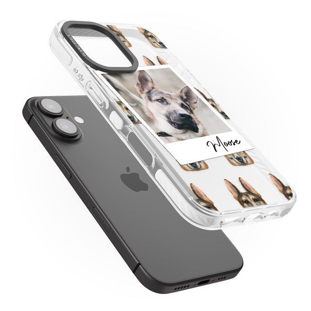 iPhone 16 Pro Max Personalised German Shepherd - Dog Photo Black Impact Phone Case