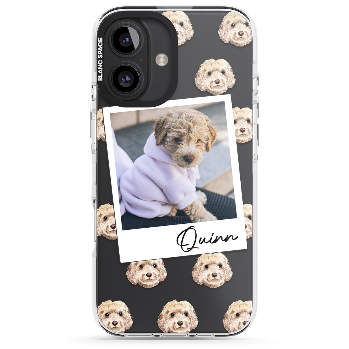 iPhone 16 Pro Max Personalised Cockapoo, Cream - Dog Photo Black Impact Phone Case