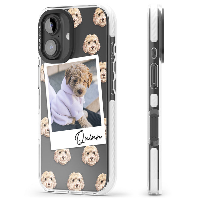 iPhone 16 Pro Max Personalised Cockapoo, Cream - Dog Photo Black Impact Phone Case