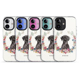 iPhone 16 Pro Max Personalised Black Lab Watercolour Dog Portrait Black Impact Phone Case