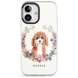 iPhone 16 Pro Max Personalised Cavapoo - Watercolour Dog Portrait Black Impact Phone Case