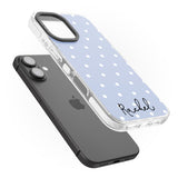 iPhone 16 Pro Max Personalised Simple Light Blue Dots Black Impact Phone Case