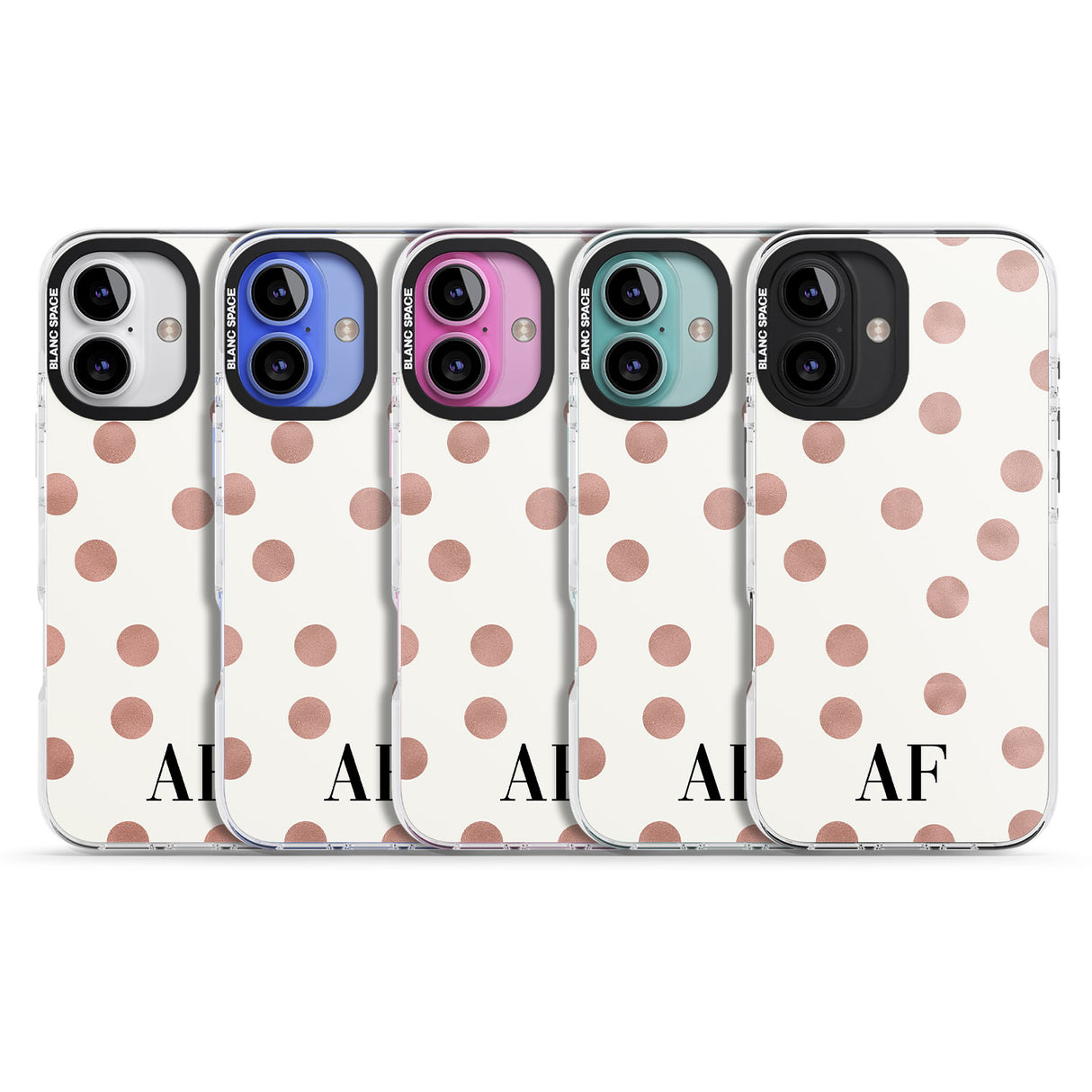 iPhone 16 Pro Max Personalised Initials & Dots Black Impact Phone Case