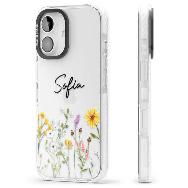 Personalised April Wildfowers Impact Phone Case for iPhone 16, iPhone 16 Plus