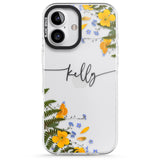 iPhone 16 Pro Max Personalised Ferns & Wildflowers Black Impact Phone Case