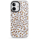 iPhone 16 Pro Max Personalised Autumn Leaves Pattern Black Impact Phone Case