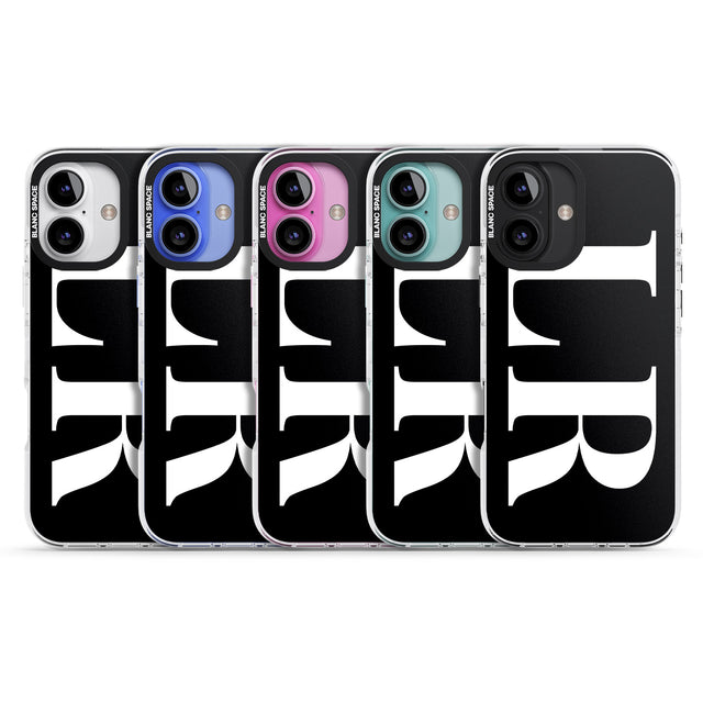 iPhone 16 Pro Max Personalised White & Black Letters Black Impact Phone Case