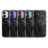 iPhone 16 Pro Max Personalised Black Marble 2 Black Impact Phone Case