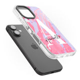 iPhone 16 Pro Max Personalised Pink & Purple - Marble Black Impact Phone Case