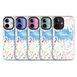 iPhone 16 Pro Max Personalised Rainbow Paint Splatter Black Impact Phone Case