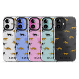 iPhone 16 Pro Max Personalised Jaguar Pattern on Transparent Black Impact Phone Case