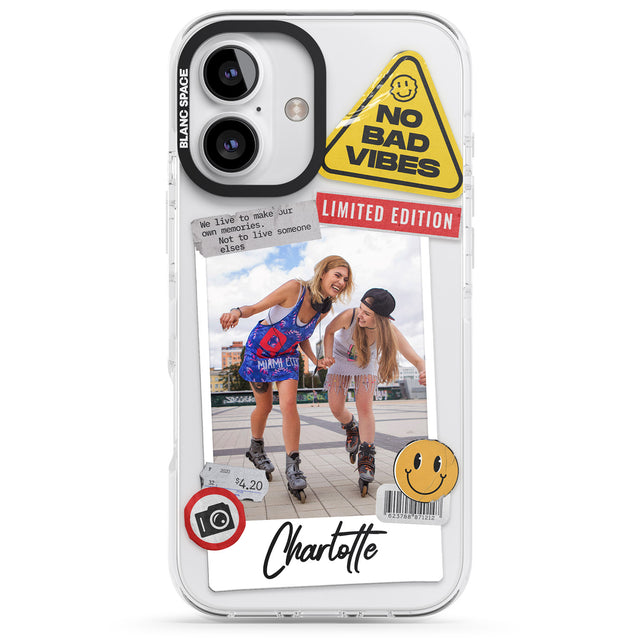 iPhone 16 Pro Max Personalised Sticker Mix Instant Photo Black Impact Phone Case